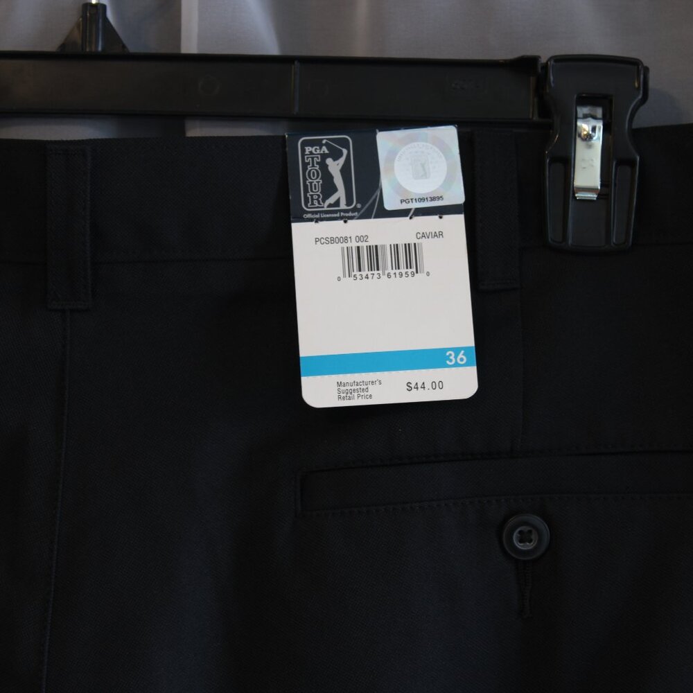 PGA Tour Men’s Clubhouse Shorts Black Golf Size 36 NEW